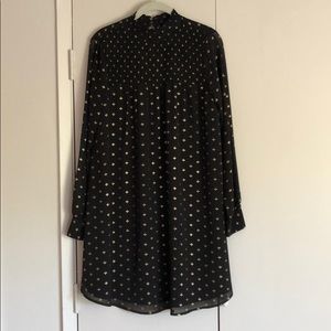 Black dress with gold foil